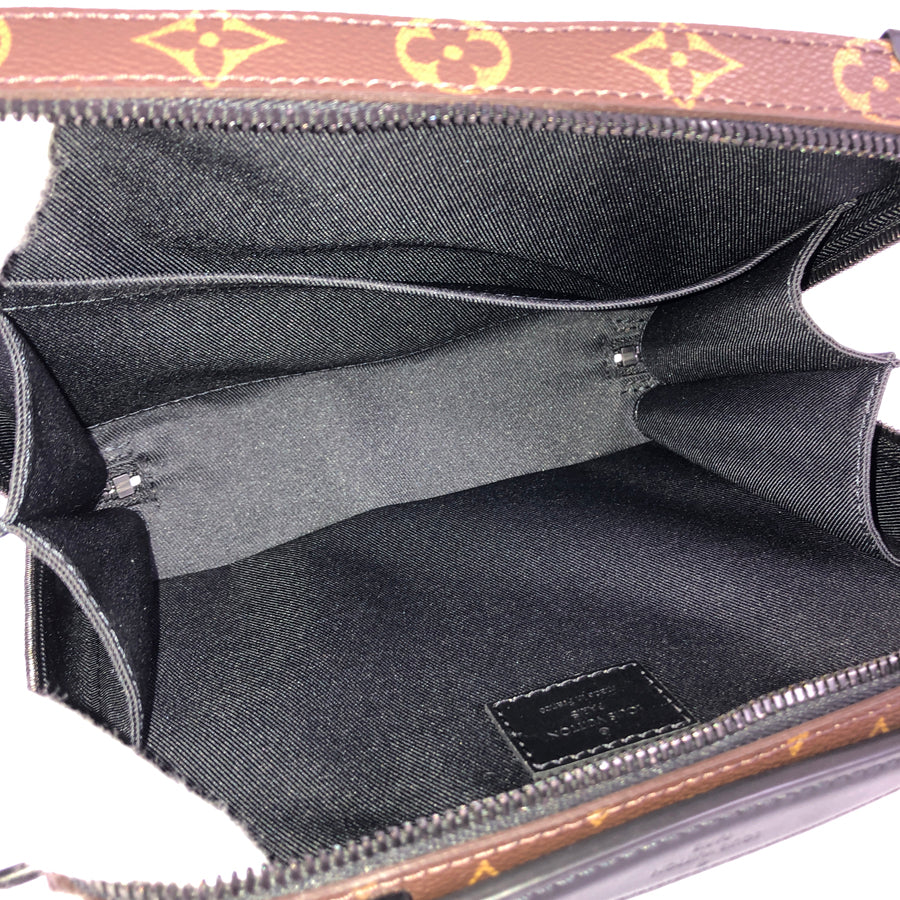 LOUIS VUITTON Monogram Macassar Handle Soft Trunk M45935 Hand bag