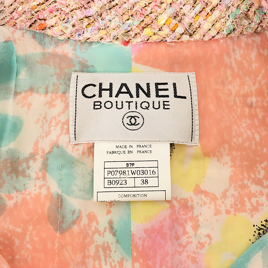 CHANEL Tweed P07981W03016 Women's Long coat
