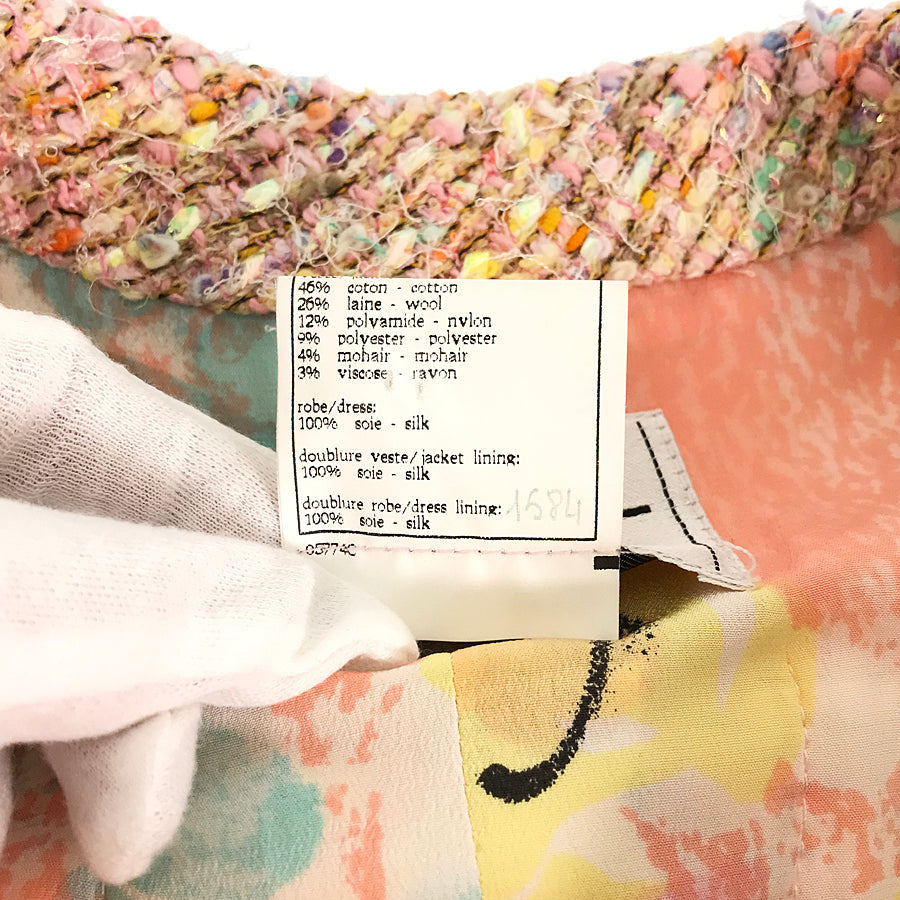 CHANEL Tweed P07981W03016 Women's Long coat