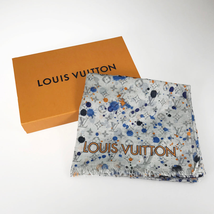 LOUIS VUITTON Ethole Paint Splash M70608 Unisex Stoles