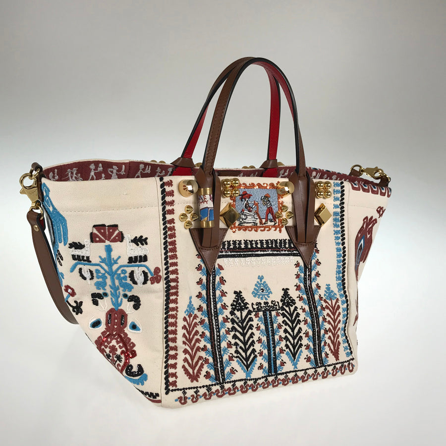 Christian Louboutin Green Hippo Small Brodelille Frisee Tote bag