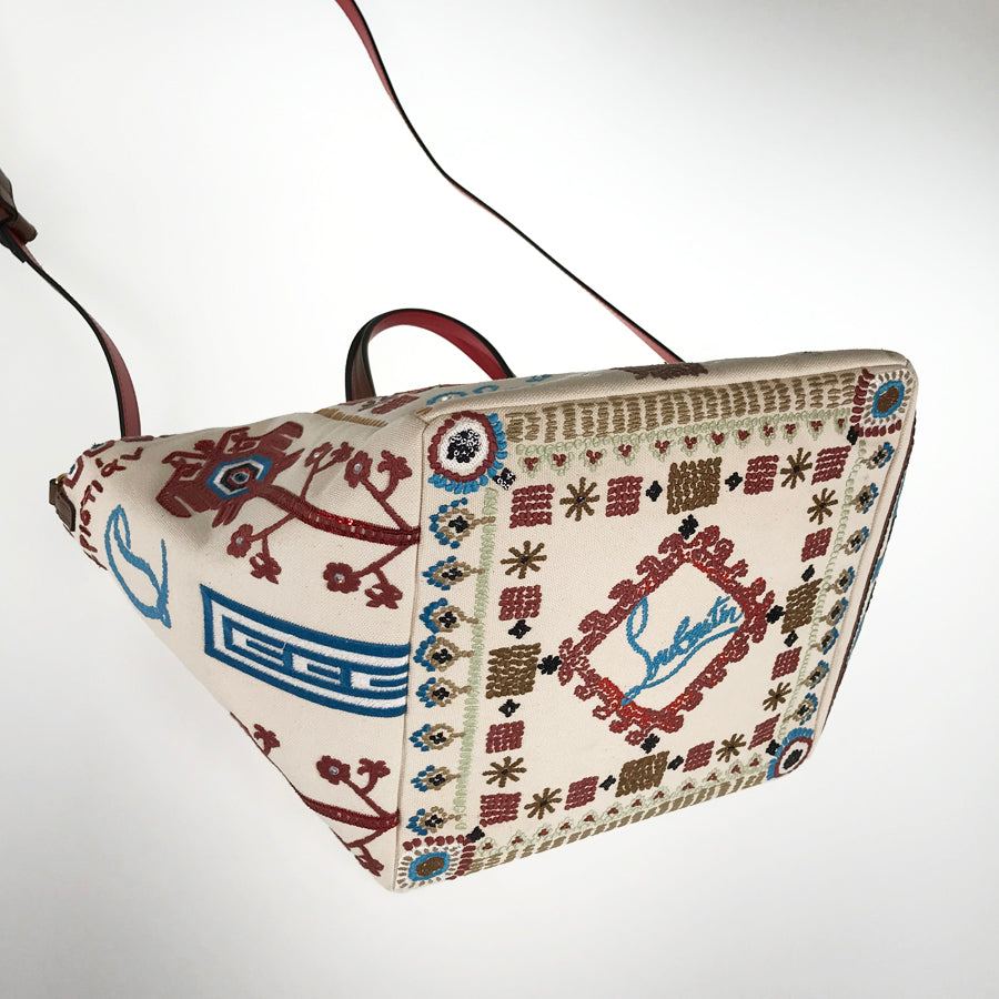 Christian Louboutin Green Hippo Small Brodelille Frisee Tote bag