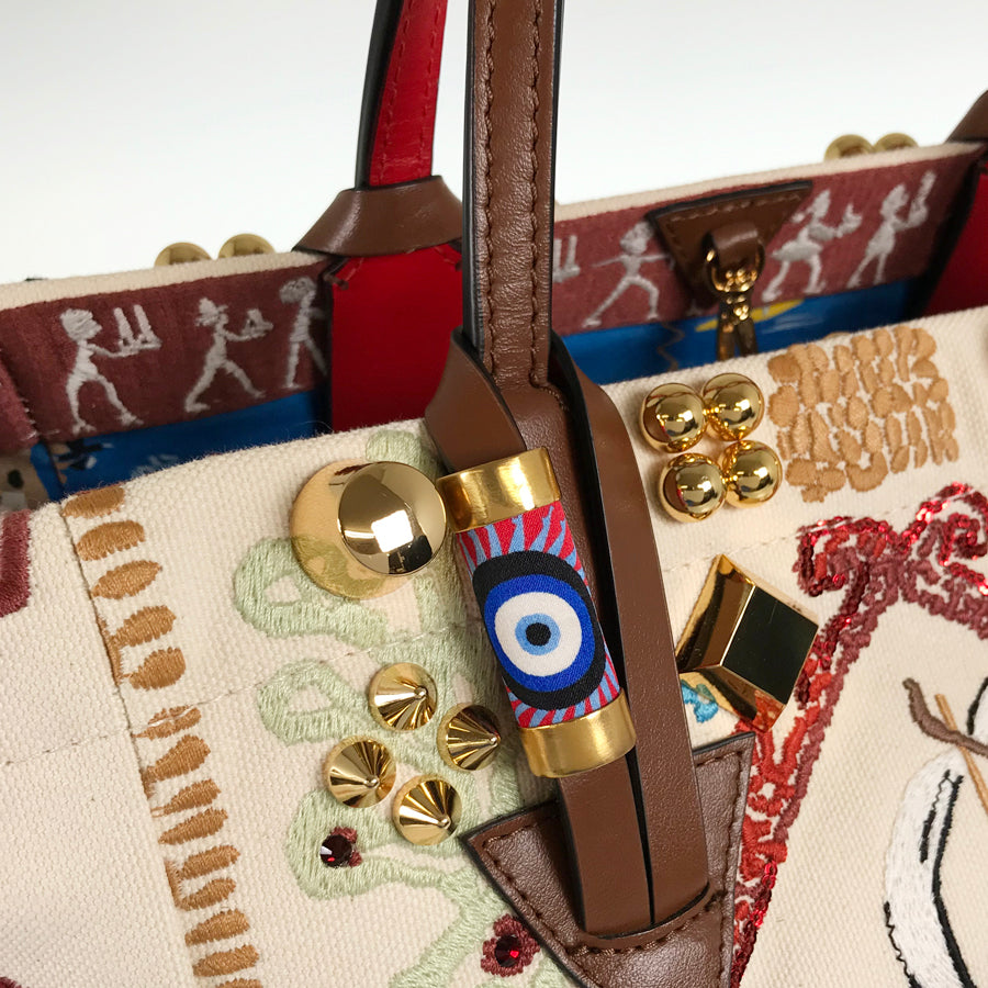 Christian Louboutin Green Hippo Small Brodelille Frisee Tote bag