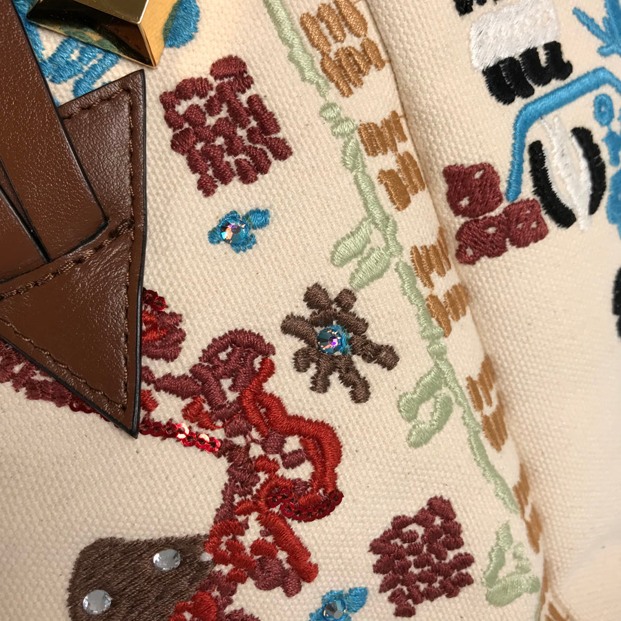 Christian Louboutin Green Hippo Small Brodelille Frisee Tote bag