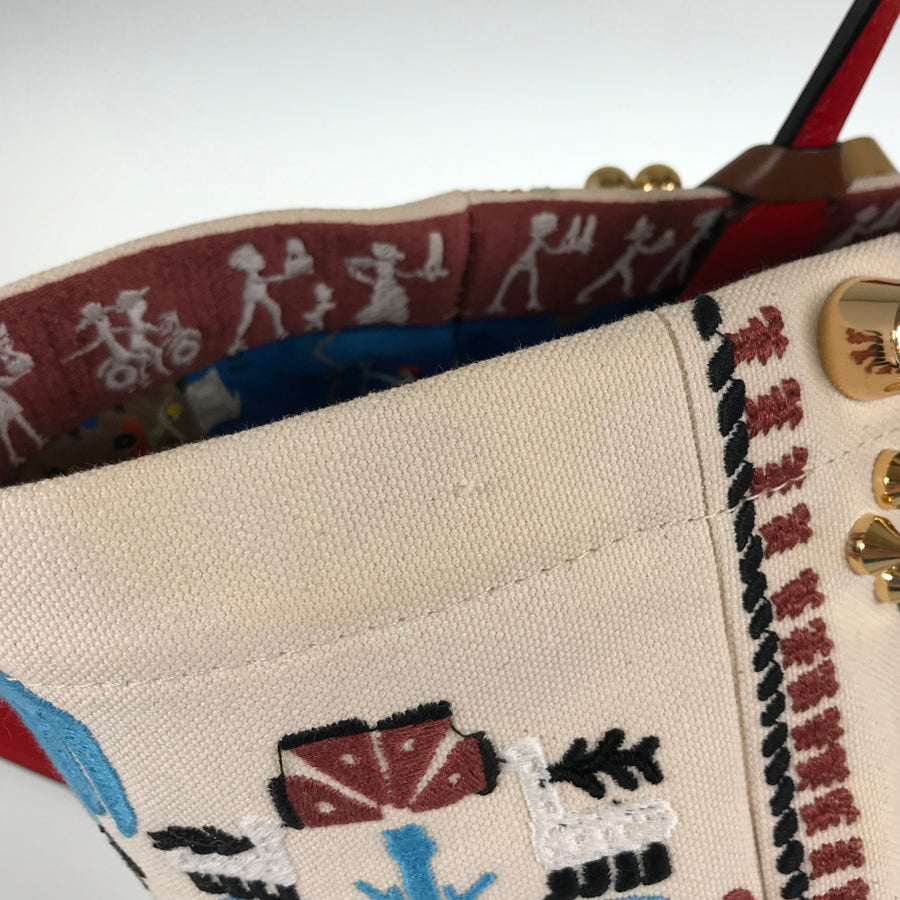 Christian Louboutin Green Hippo Small Brodelille Frisee Tote bag