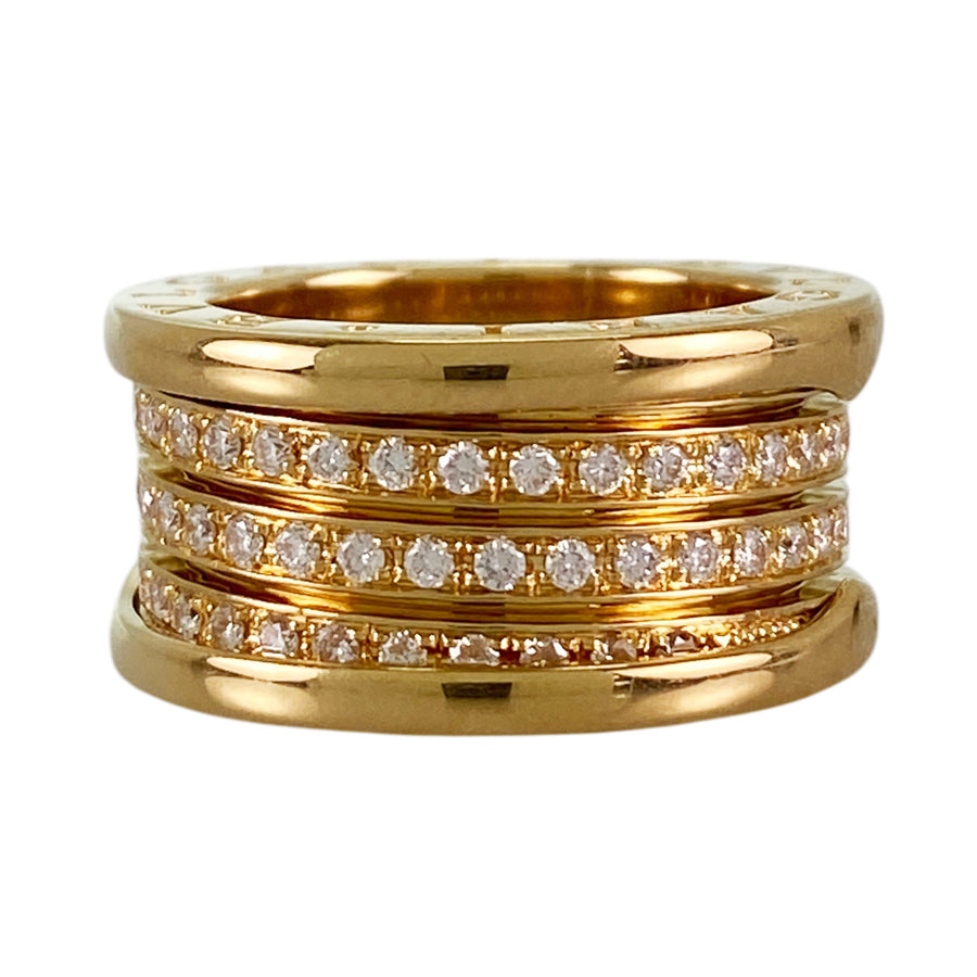 BVLGARI B.zero1 4 bands full diamond Ring