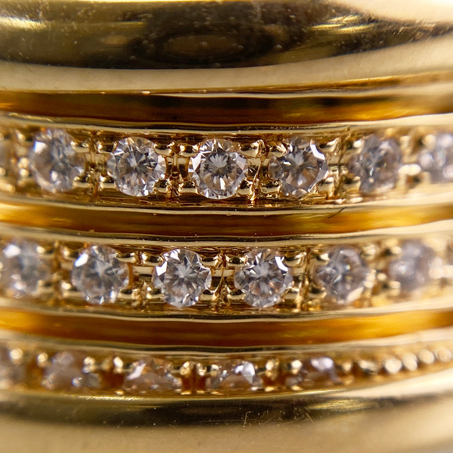BVLGARI B.zero1 4 bands full diamond Ring