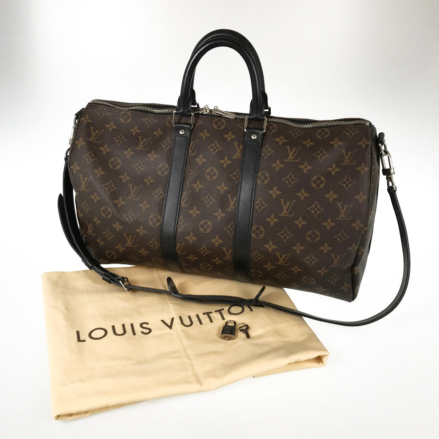 LOUIS VUITTON Monogram Macassar Keepall Bandouliere 45 M56711 Boston bag