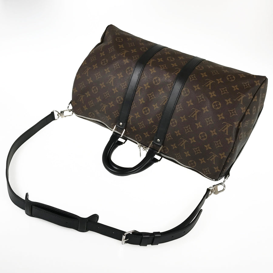 LOUIS VUITTON Monogram Macassar Keepall Bandouliere 45 M56711 Boston bag