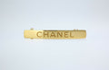 Chanel Vintage 98A Matte Gold-plated ‘CHANEL’ Hairpin