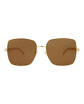 Gucci Womens Square/Rectangle Gold Gold Brown Fashion Designer Eyewear