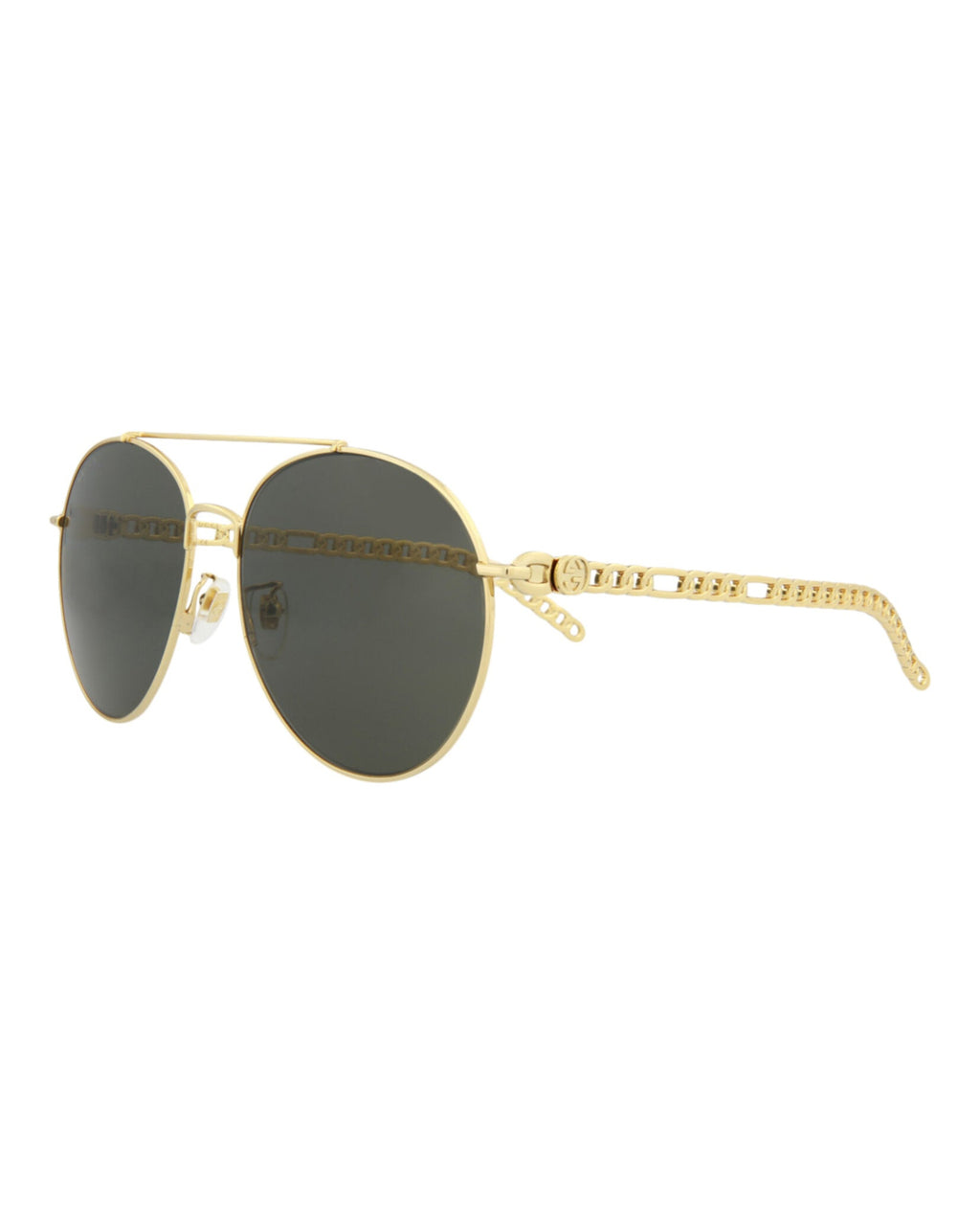 Gucci Womens Round/Oval Gold Gold Grey Fashion Designer Eyewear