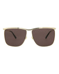 Gucci Mens Square/Rectangle Gold Gold Grey Fashion Designer Eyewear