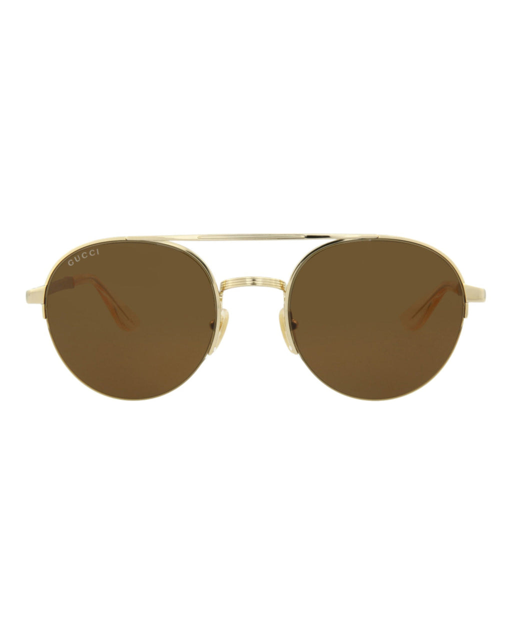 Gucci Mens Round/Oval Gold Gold Brown Fashion Designer Eyewear