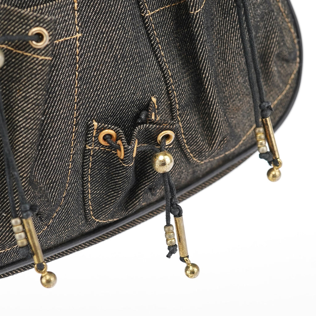 Anthracite Denim Hobo Shoulder Bag