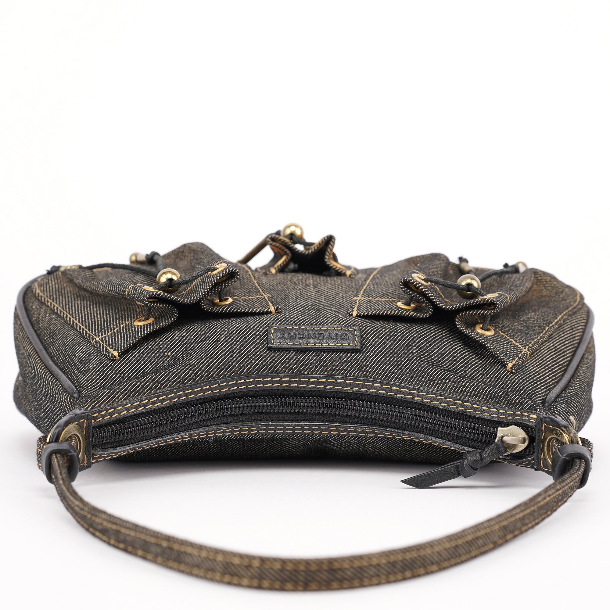 Anthracite Denim Hobo Shoulder Bag