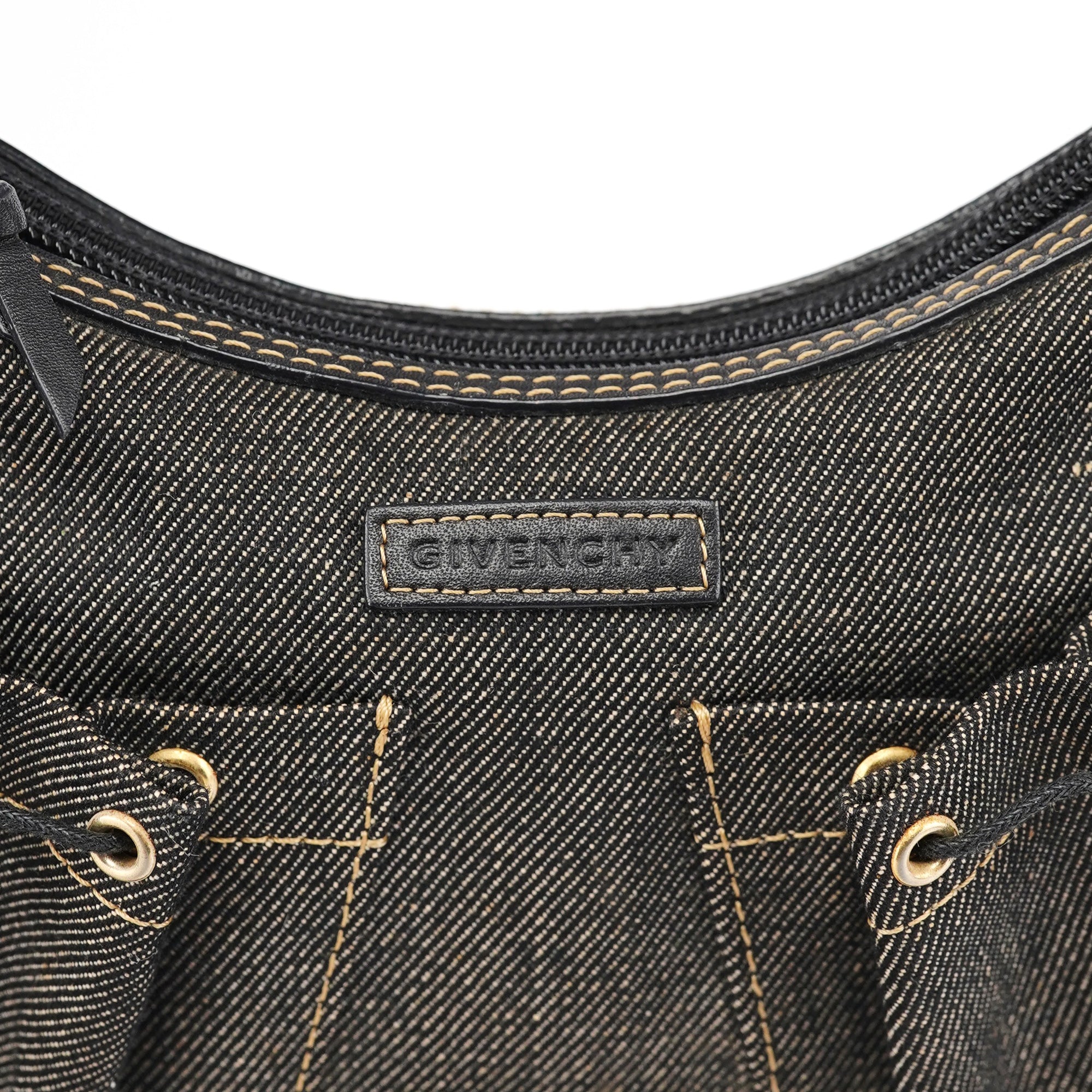 Anthracite Denim Hobo Shoulder Bag