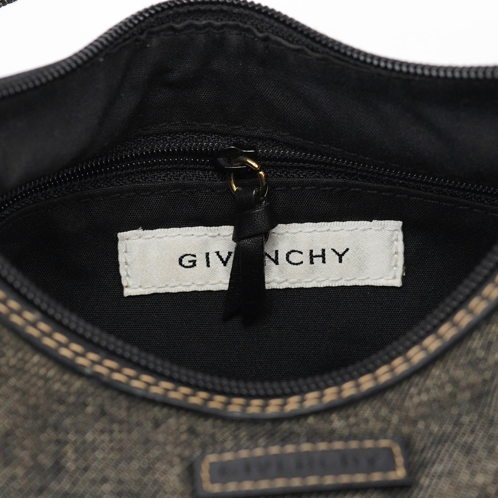 Anthracite Denim Hobo Shoulder Bag