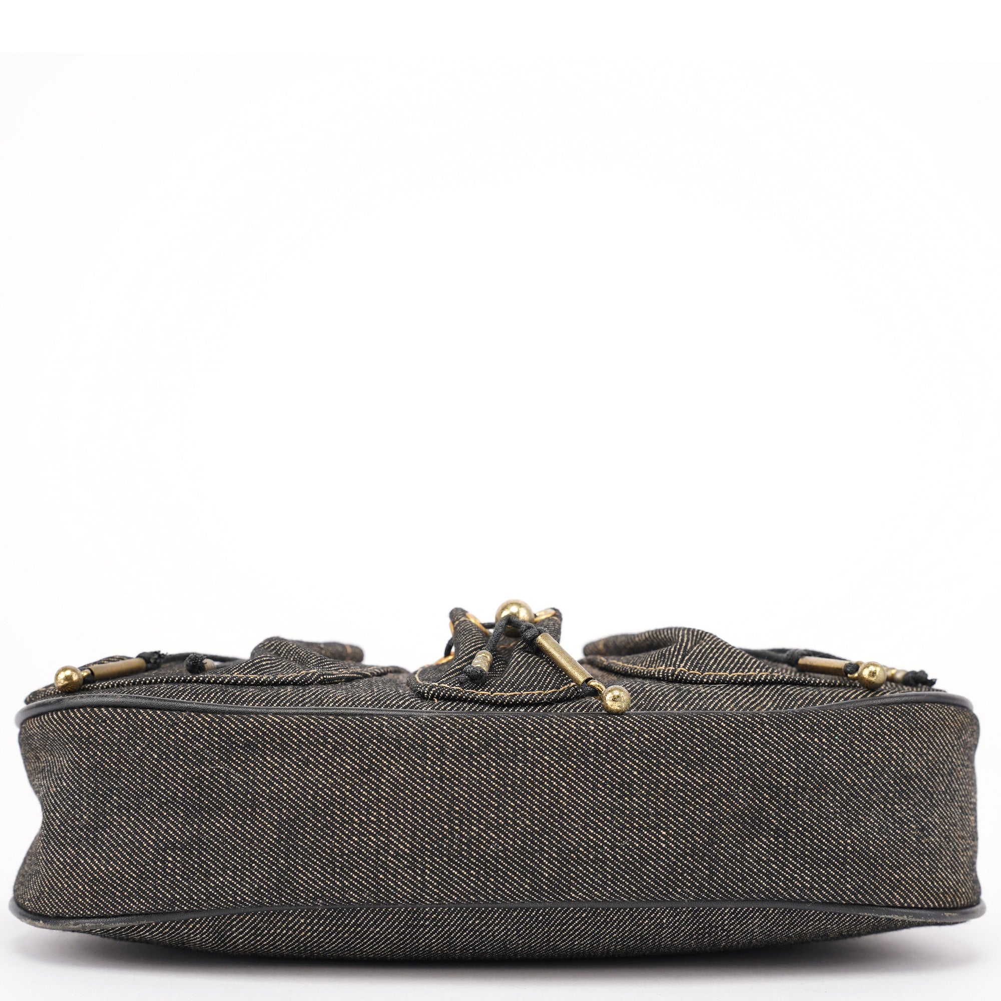 Anthracite Denim Hobo Shoulder Bag