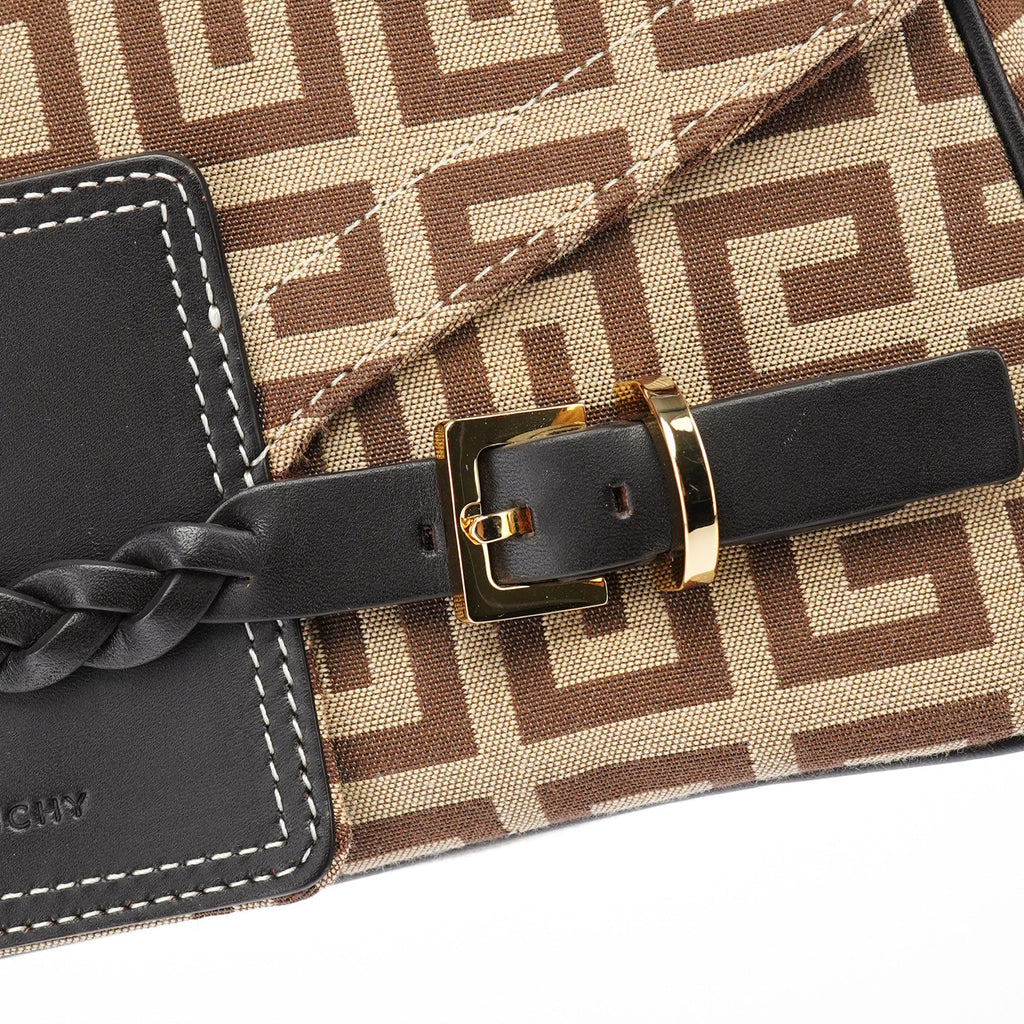 Beige Brown Monogram Hobo Bag