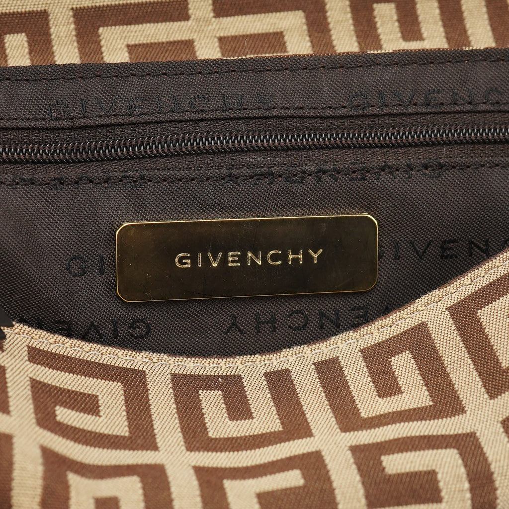 Beige Brown Monogram Hobo Bag