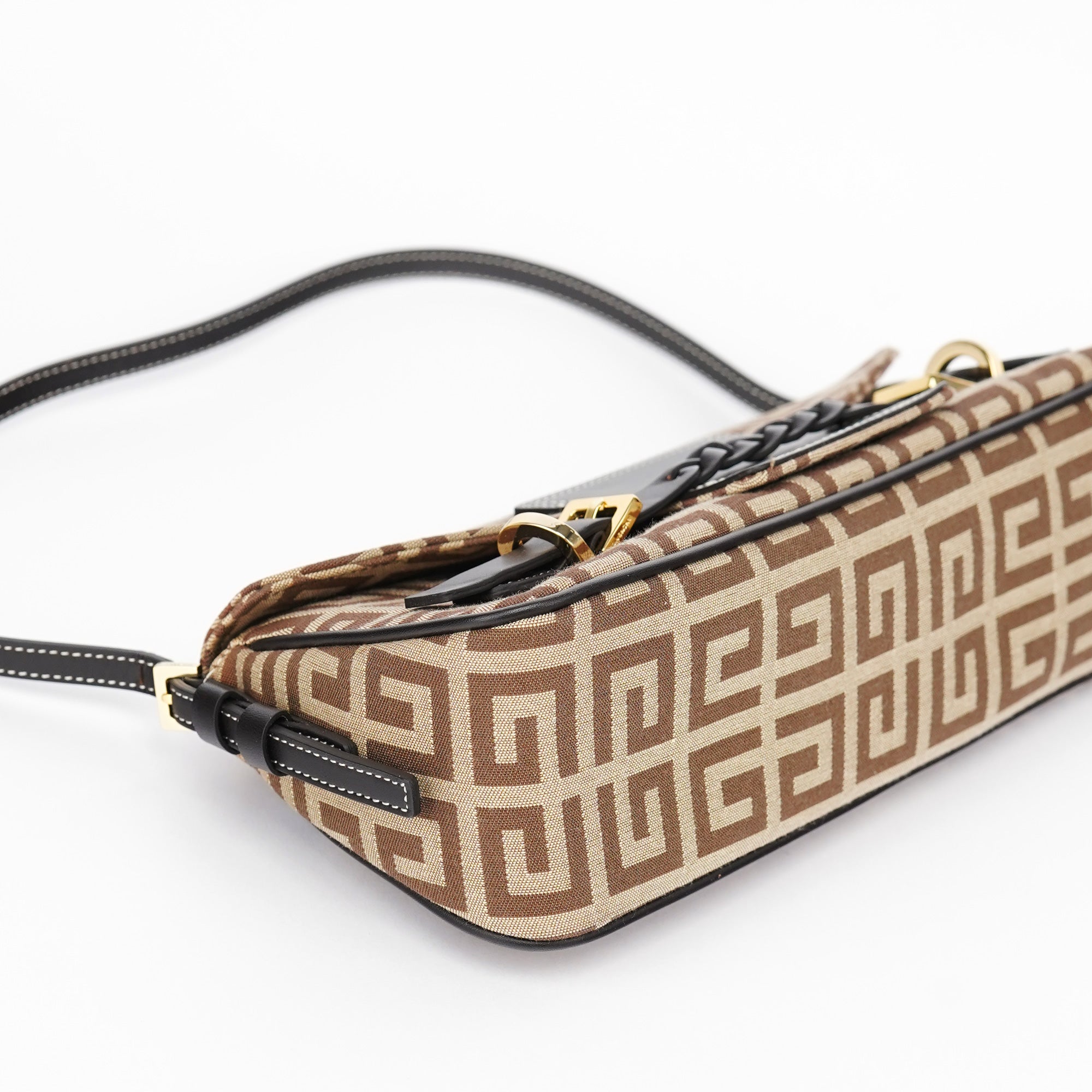 Beige Brown Monogram Hobo Bag