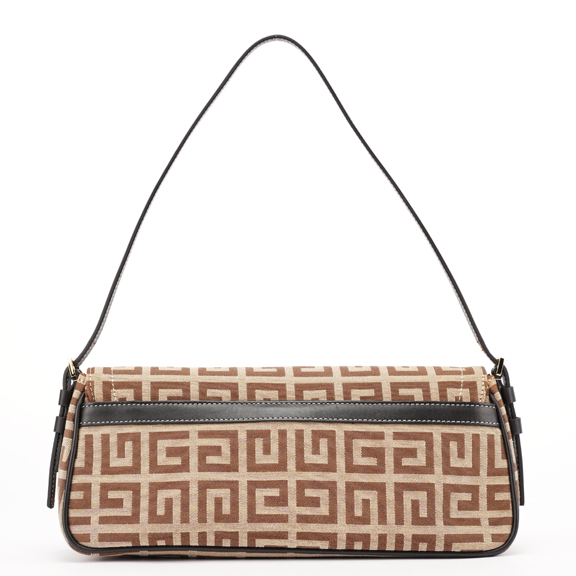 Beige Brown Monogram Hobo Bag