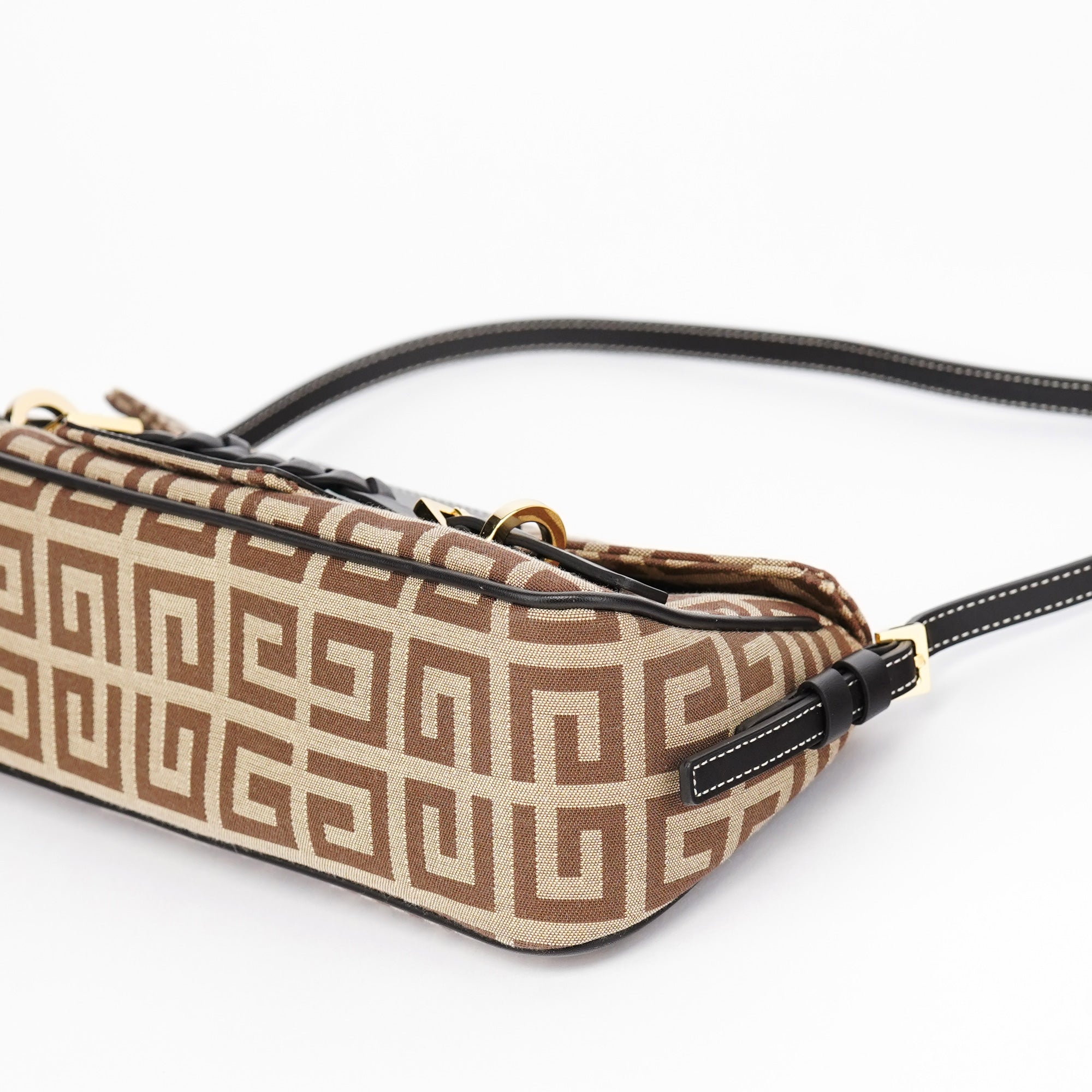 Beige Brown Monogram Hobo Bag