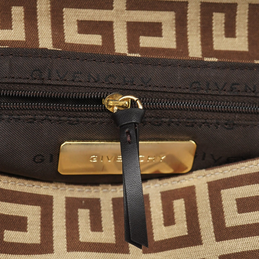 Beige Brown Monogram Hobo Bag