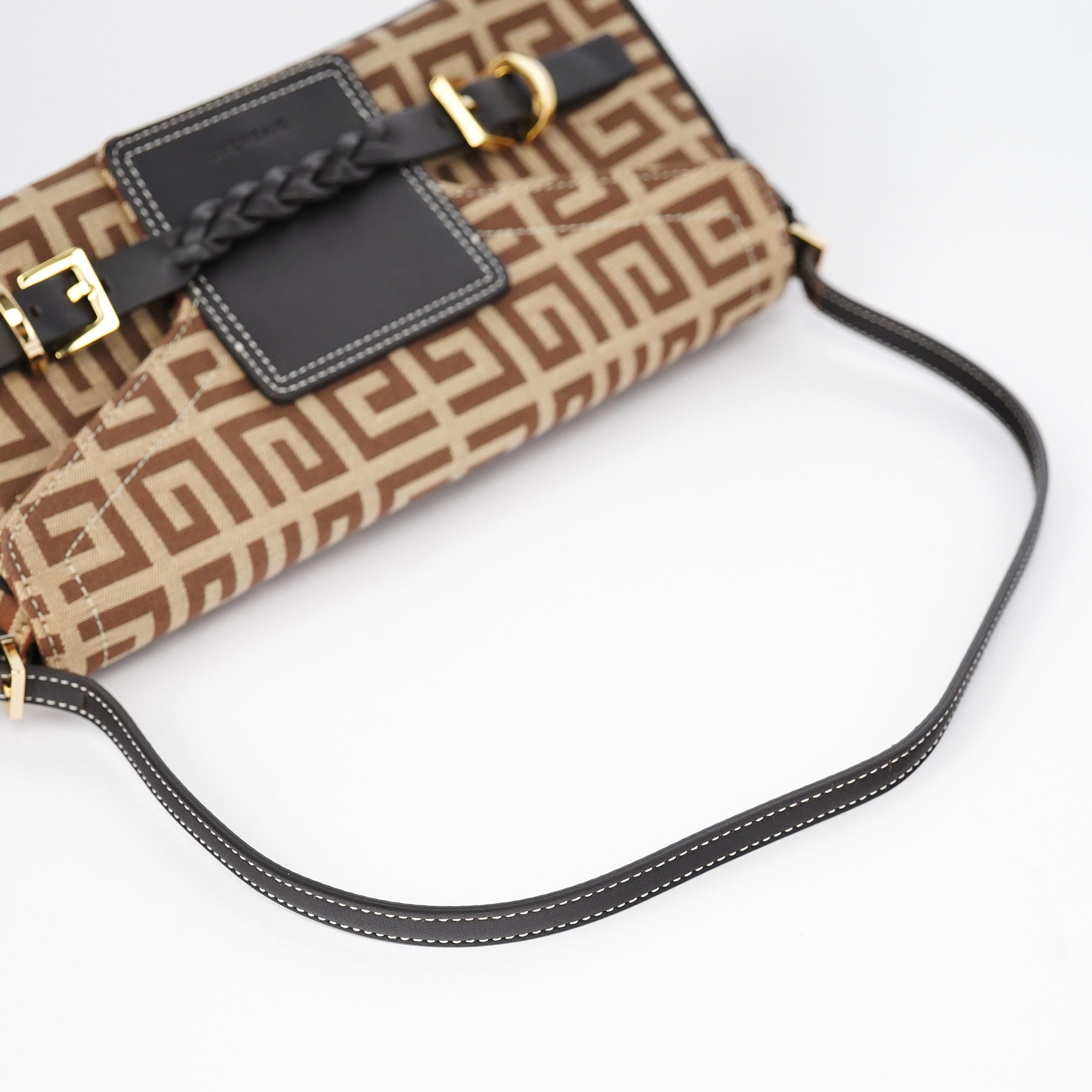 Beige Brown Monogram Hobo Bag