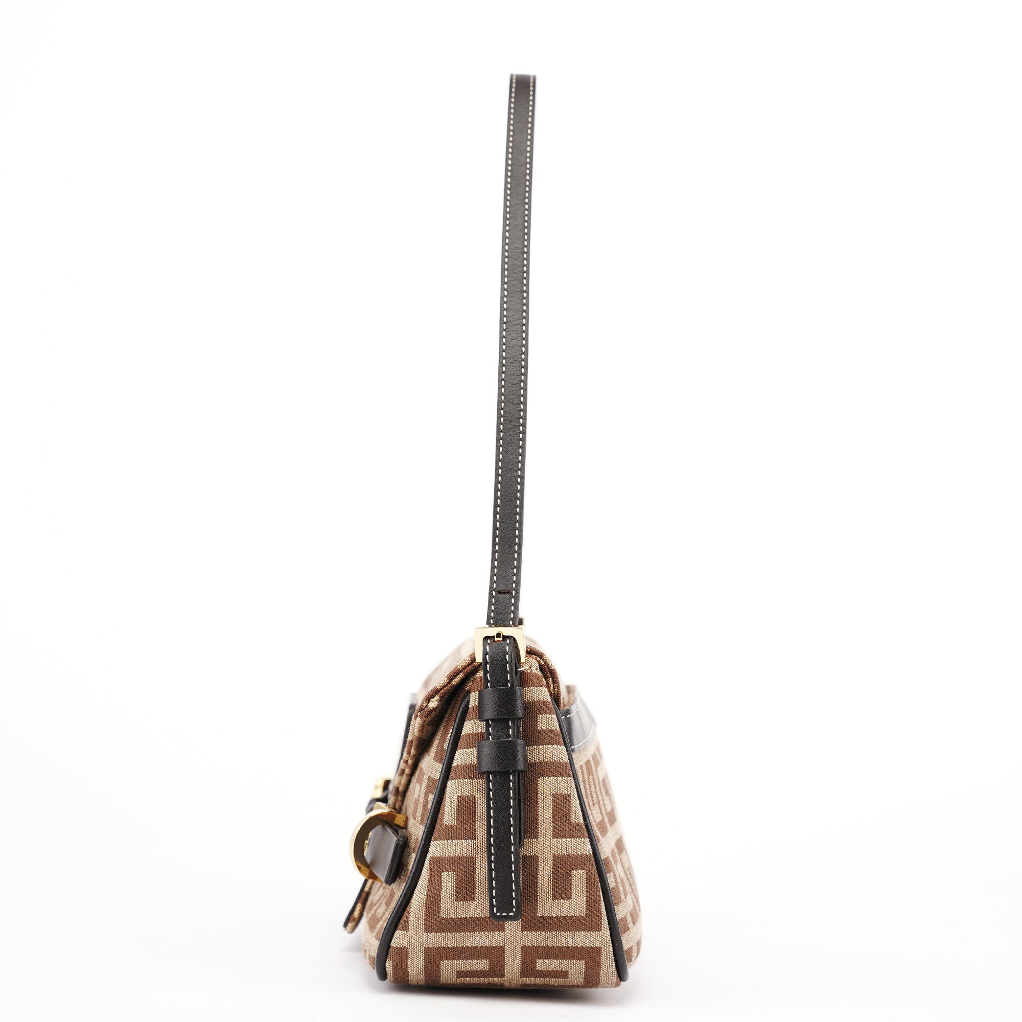 Beige Brown Monogram Hobo Bag