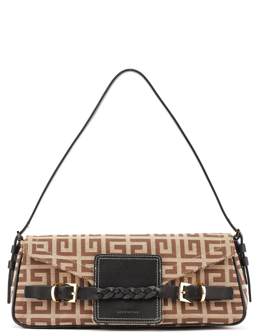 Beige Brown Monogram Hobo Bag