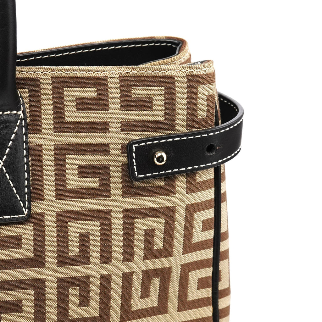 Beige Brown Monogram Tote Bag