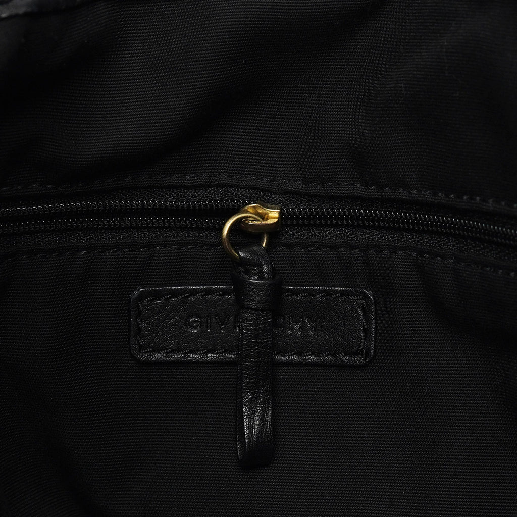 Black Calfskin Hobo Shoulder Bag