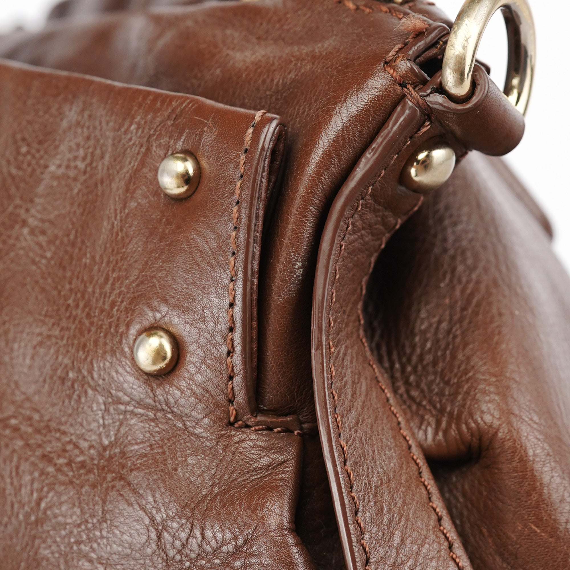 Brown Lambskin 2-Way Tote Bag