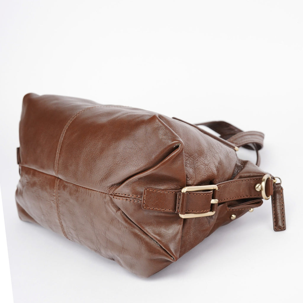 Brown Lambskin 2-Way Tote Bag