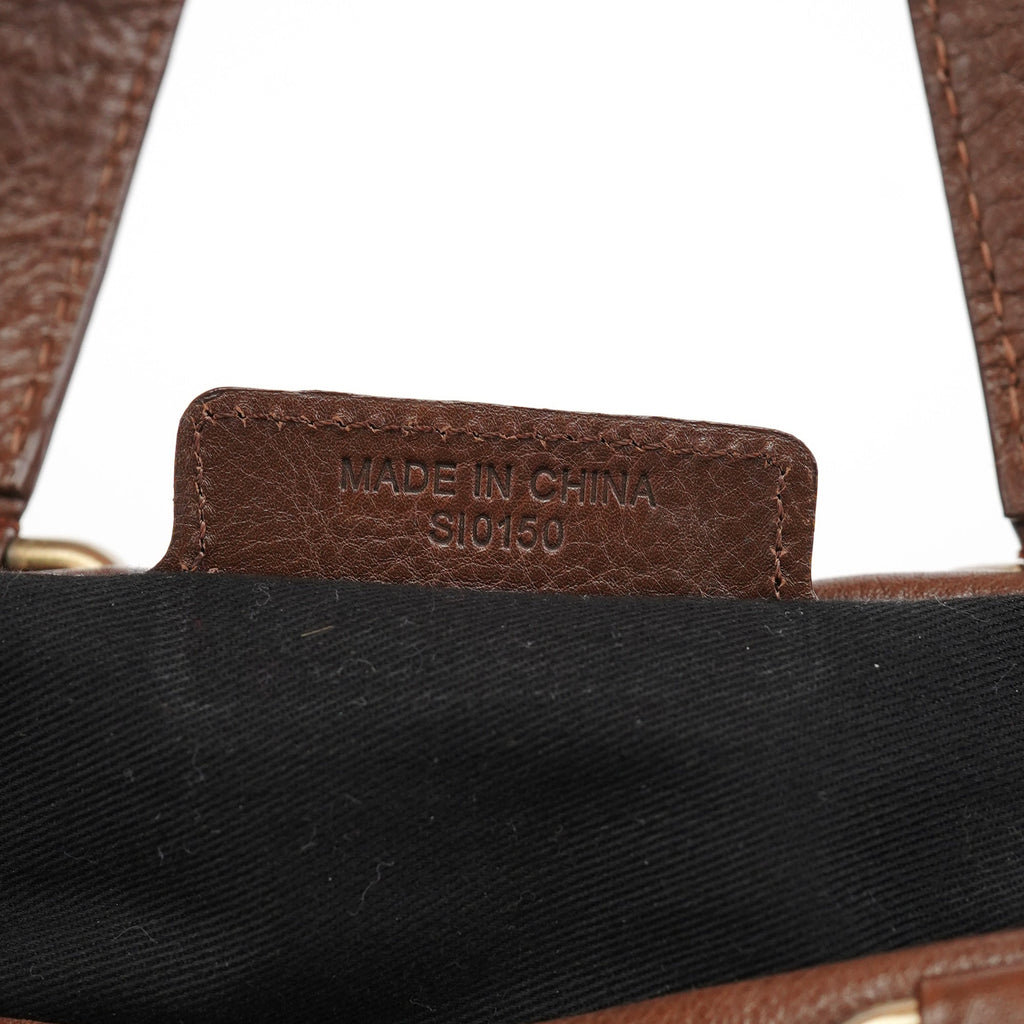 Brown Lambskin 2-Way Tote Bag