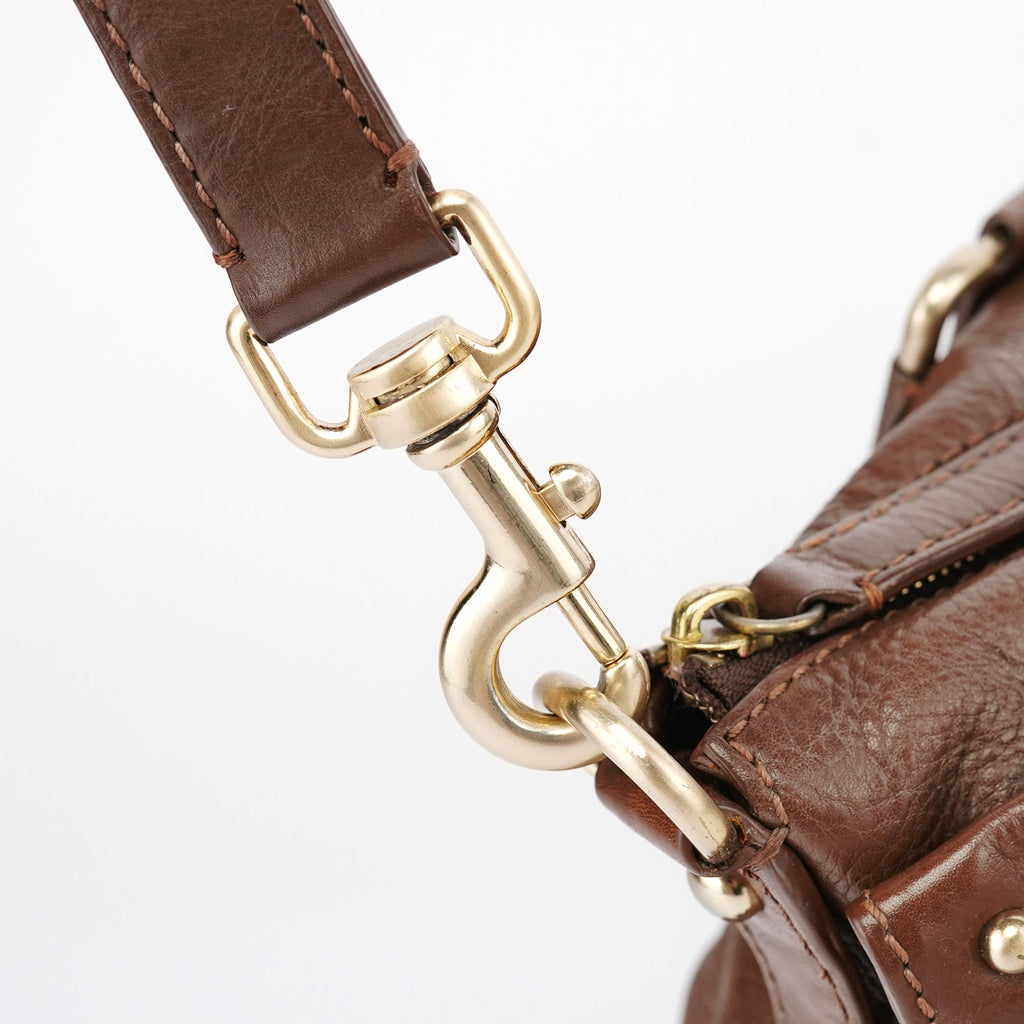 Brown Lambskin 2-Way Tote Bag