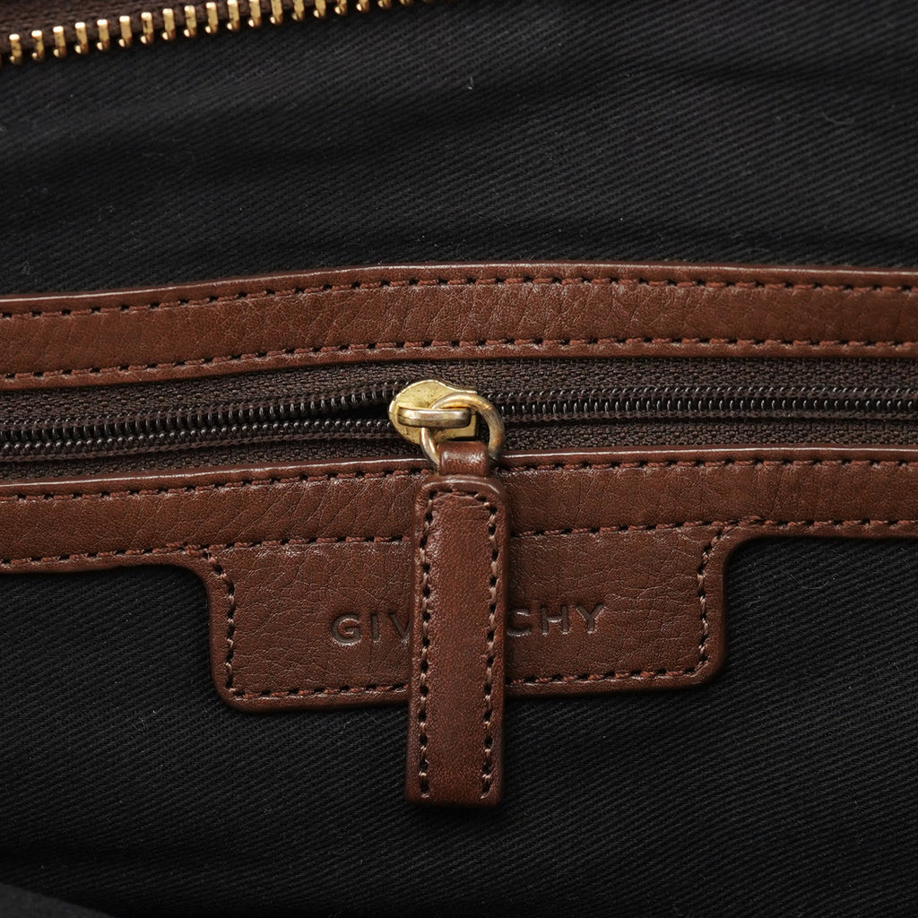 Brown Lambskin 2-Way Tote Bag