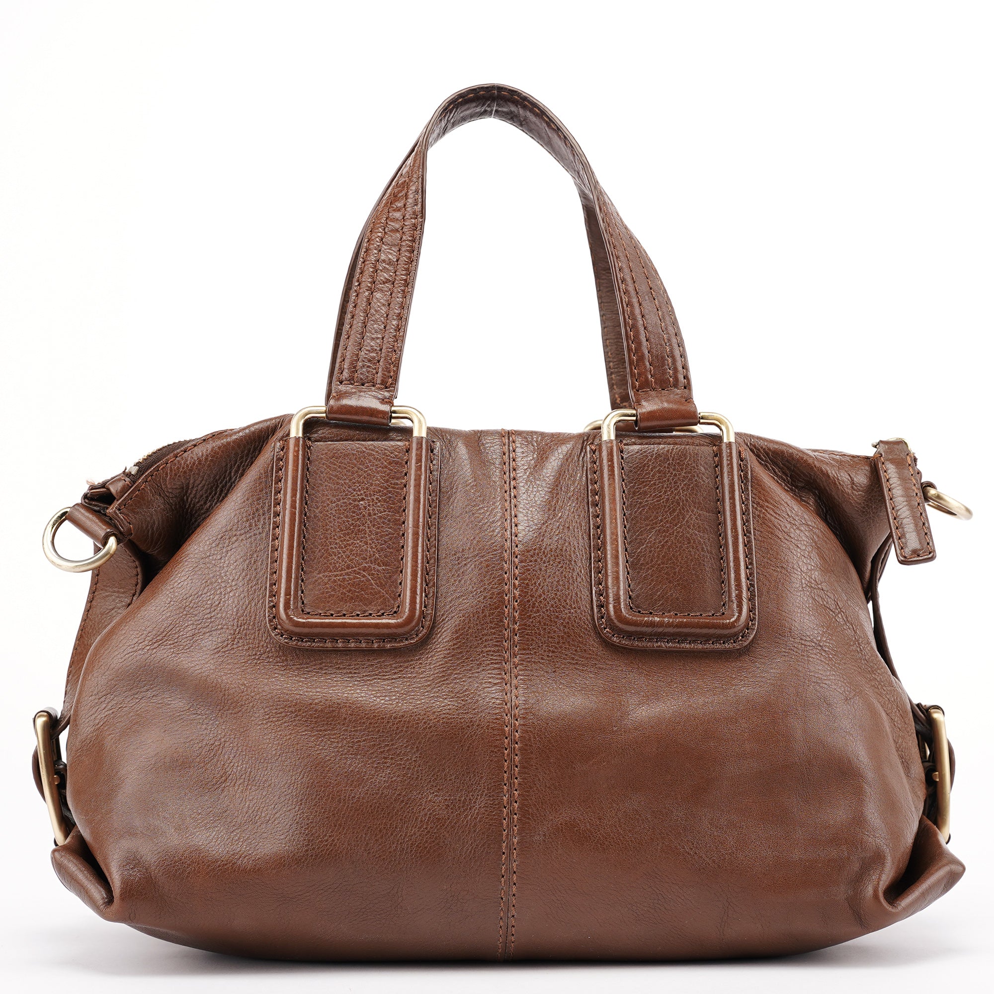 Brown Lambskin 2-Way Tote Bag