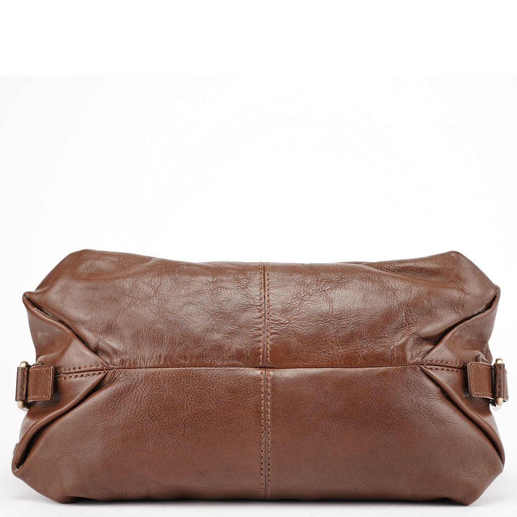Brown Lambskin 2-Way Tote Bag