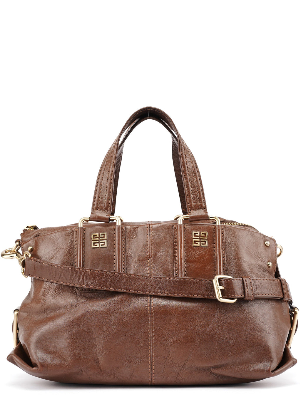 Brown Lambskin 2-Way Tote Bag