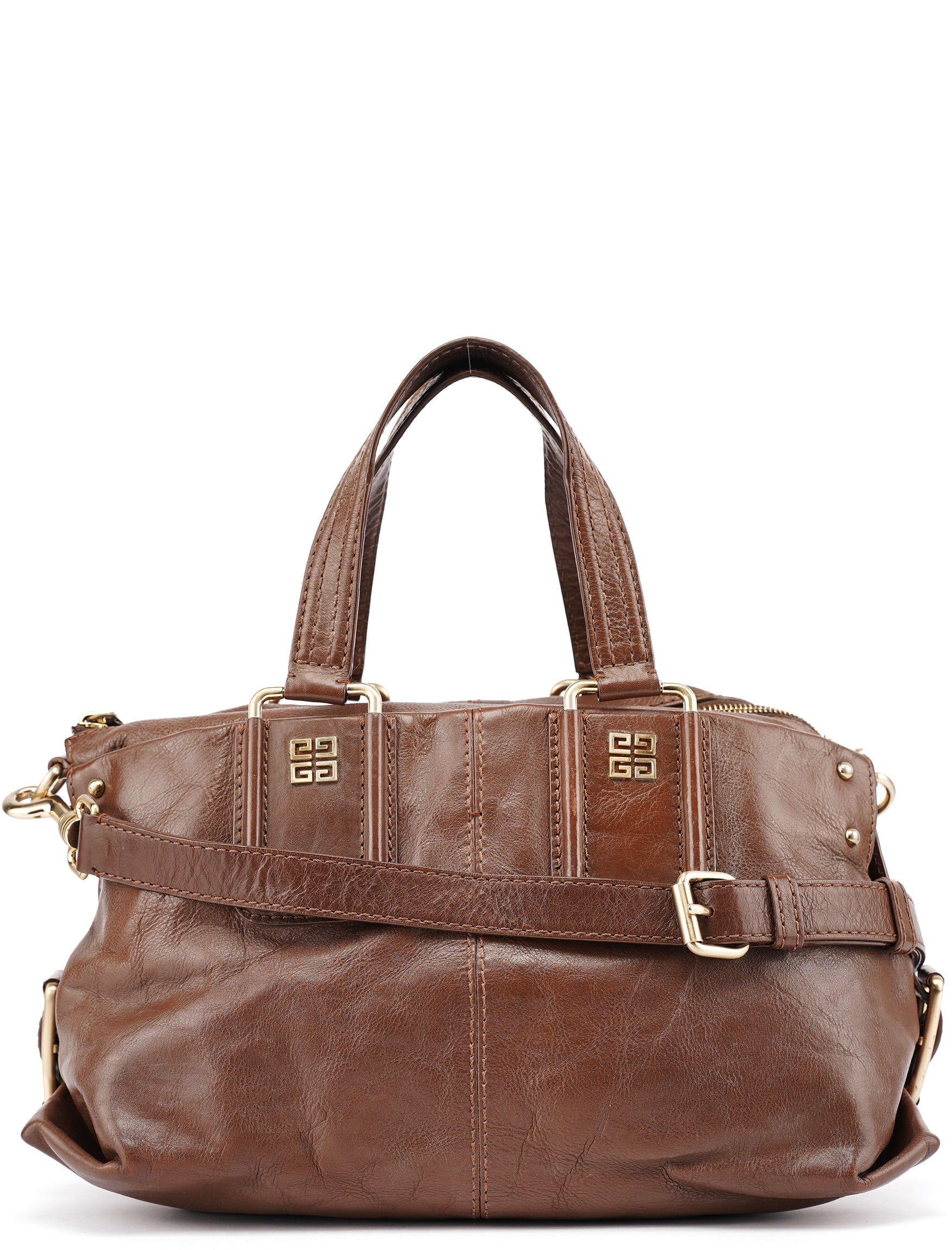 Brown Lambskin 2-Way Tote Bag