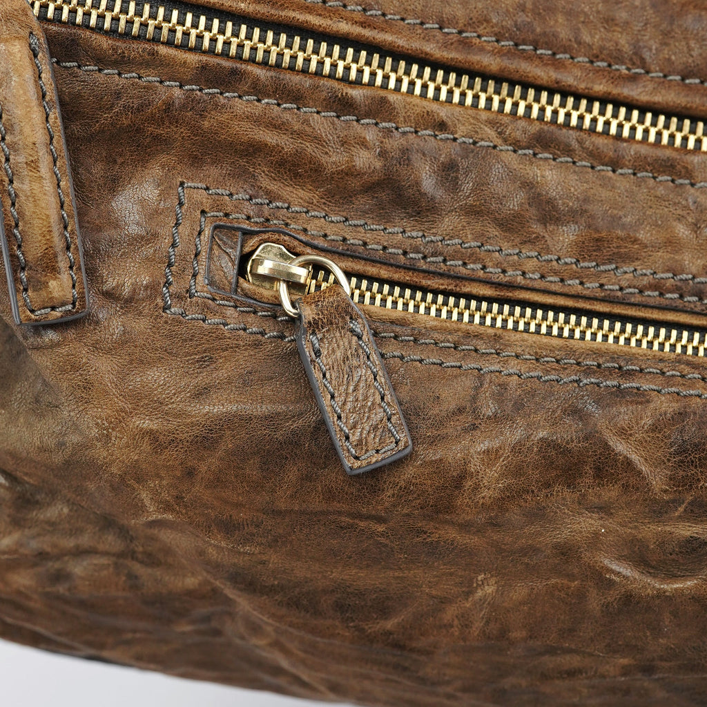 Brown Leather Pandora Shoulder Bag