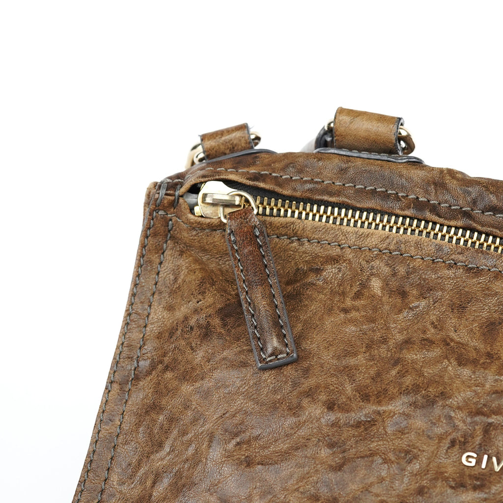 Brown Leather Pandora Shoulder Bag