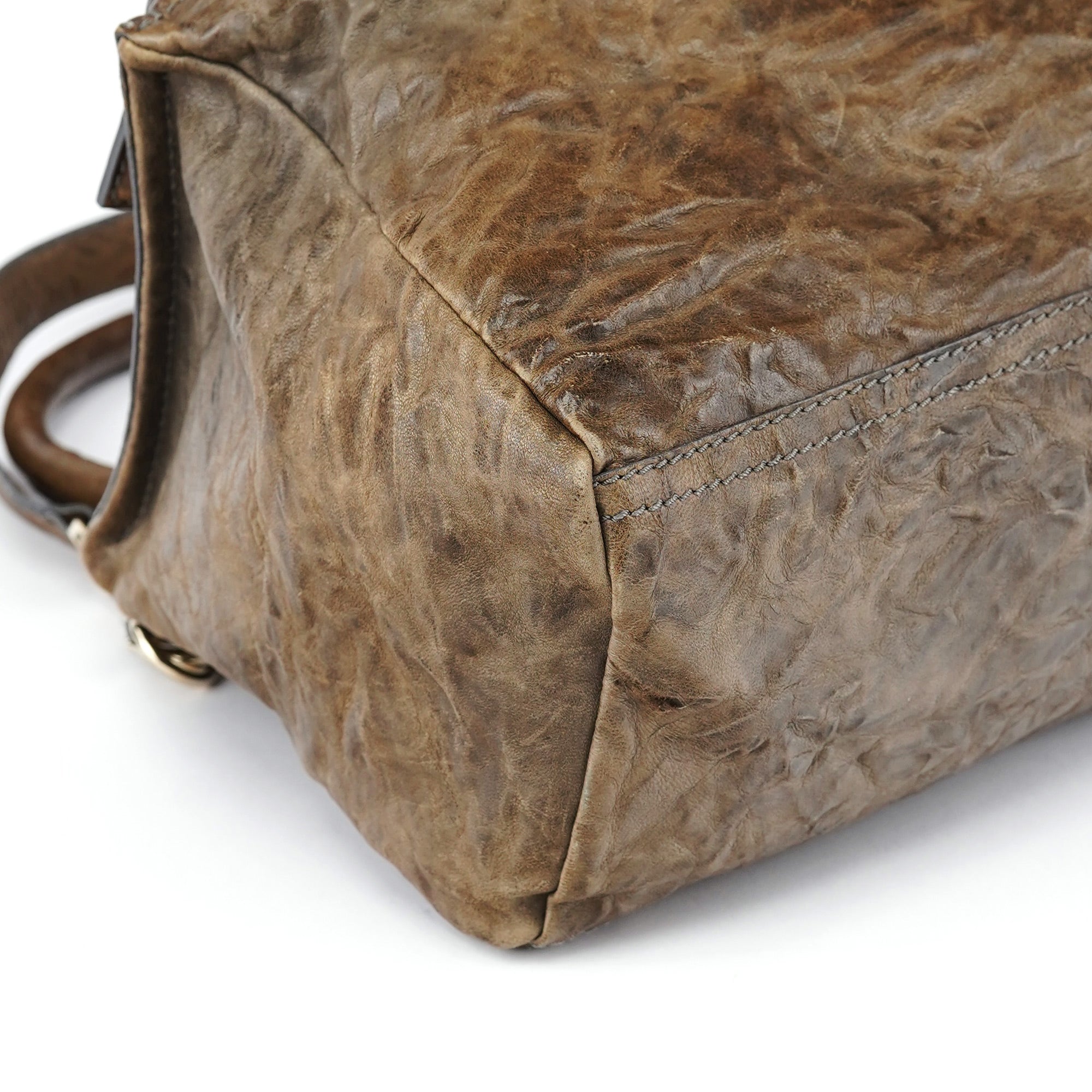 Brown Leather Pandora Shoulder Bag