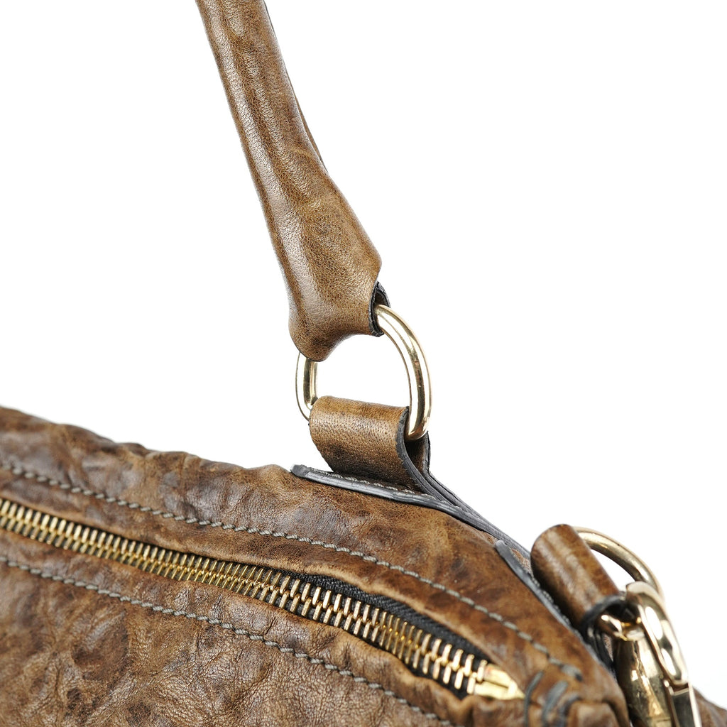 Brown Leather Pandora Shoulder Bag