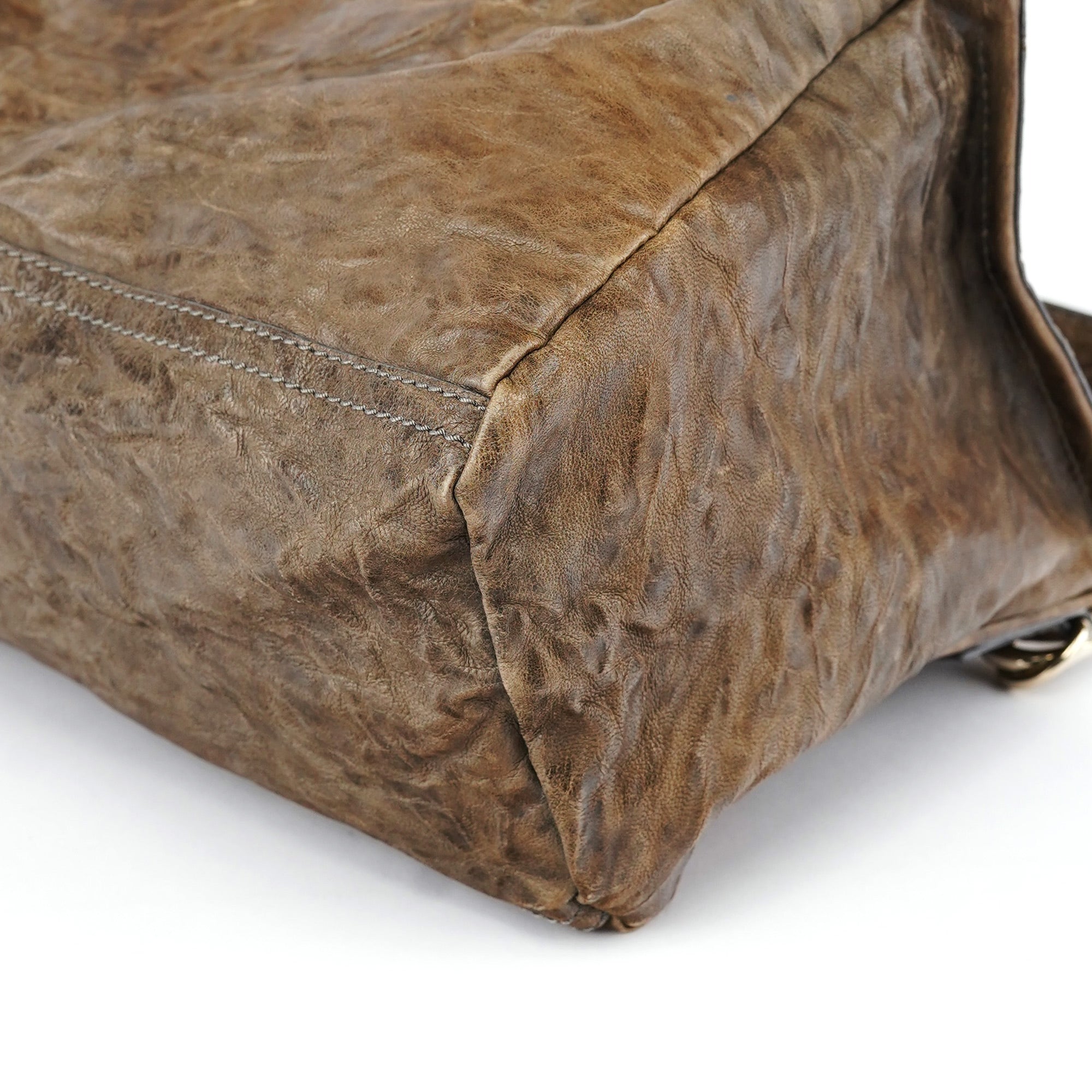 Brown Leather Pandora Shoulder Bag