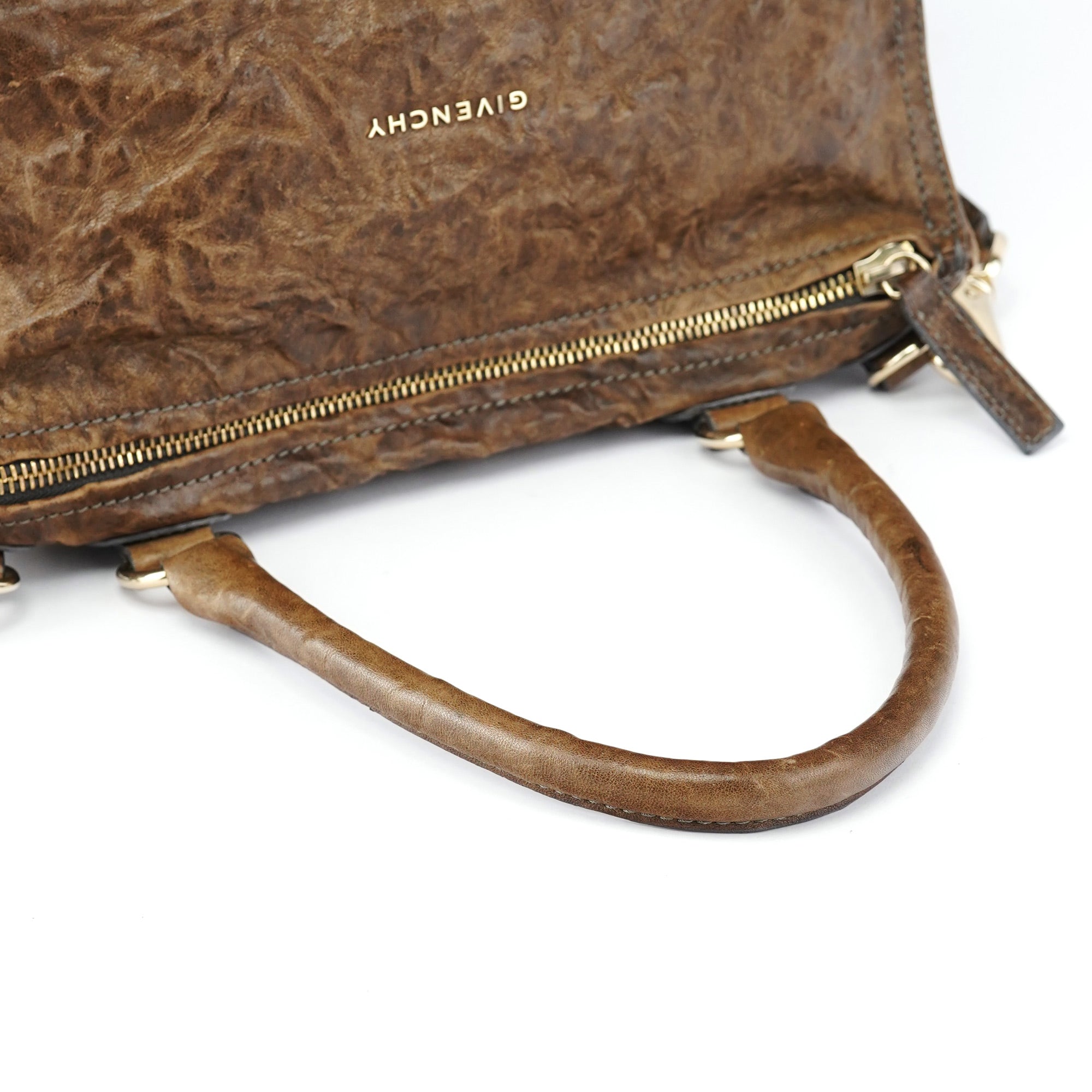 Brown Leather Pandora Shoulder Bag