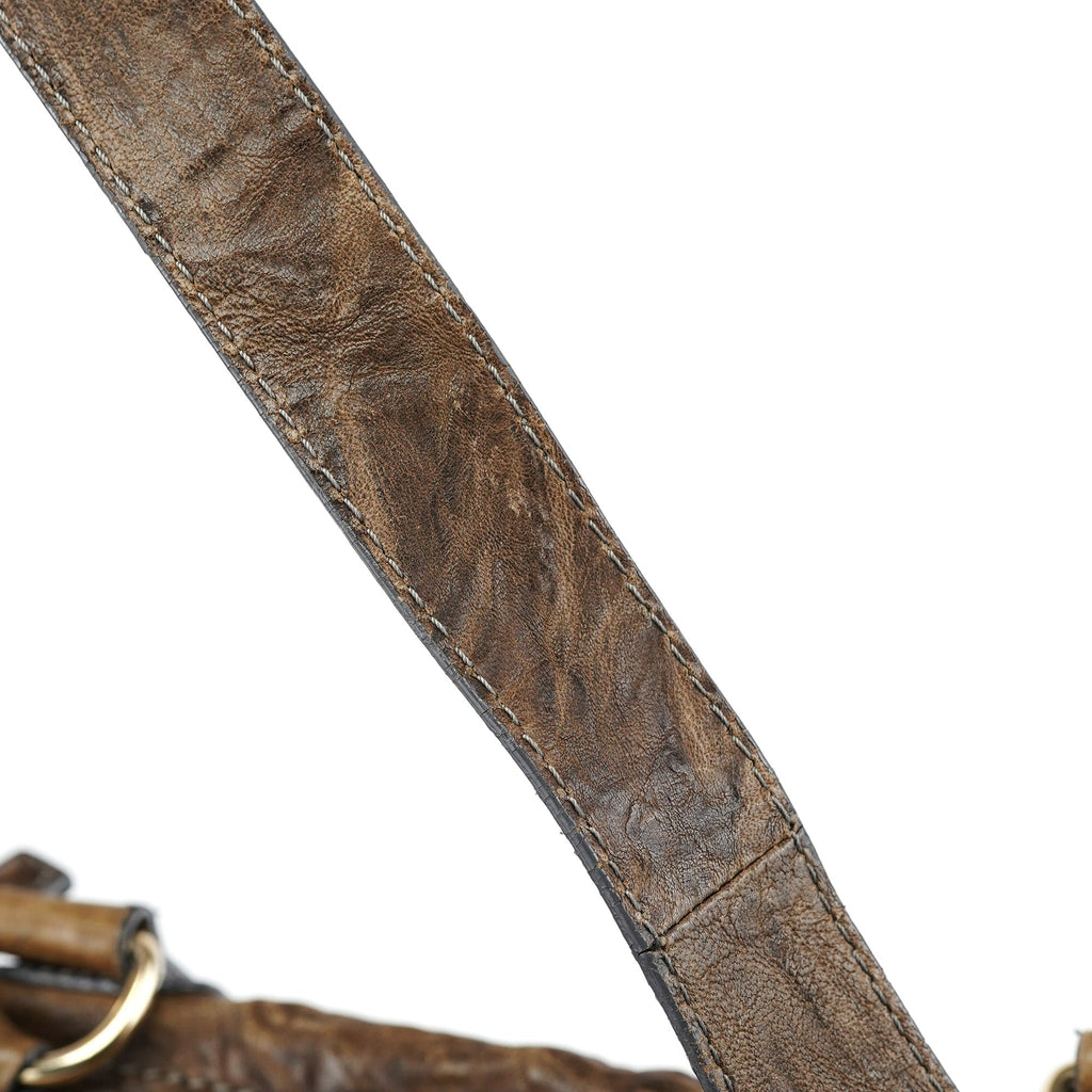 Brown Leather Pandora Shoulder Bag